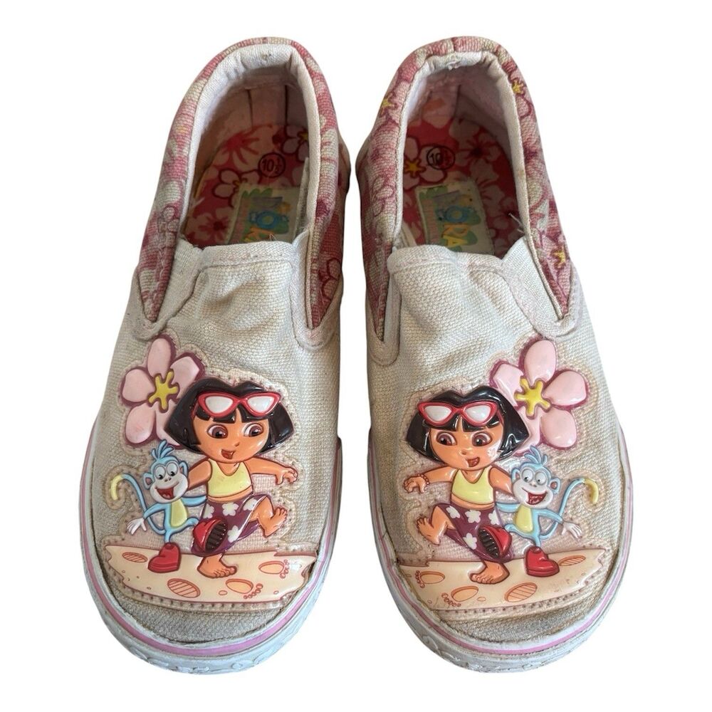 Dora The Explorer Slip On Shoes Y2k 2006 Rare Nick Jr. Girls Size 10.5 Nostalgia